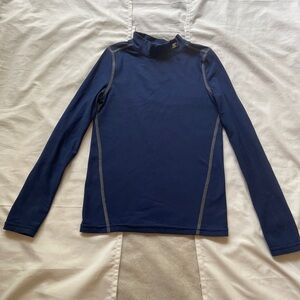 Starter Youth Navy Compression Shirt, XS